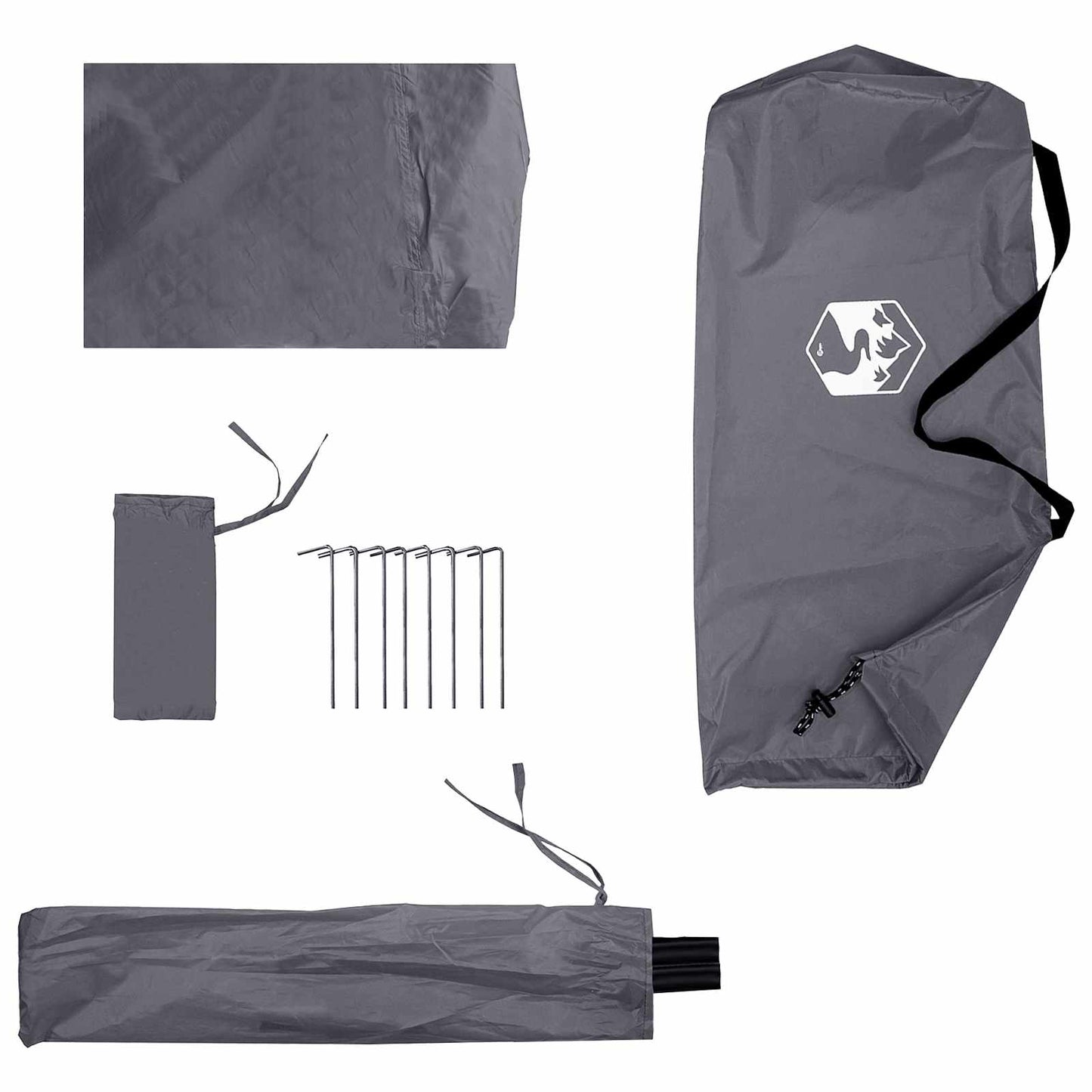 vidaXL 2-in-1 Rain Poncho with Hood Grey and Orange 262 x 126 x 130 cm