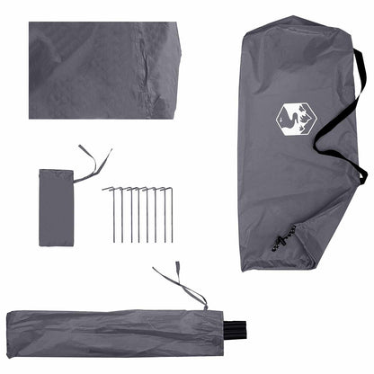 vidaXL 2-in-1 Rain Poncho with Hood Grey and Orange 262 x 126 x 130 cm
