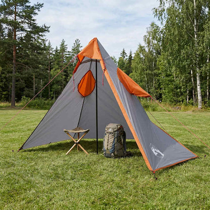 vidaXL 2-in-1 Rain Poncho with Hood Grey and Orange 262 x 126 x 130 cm