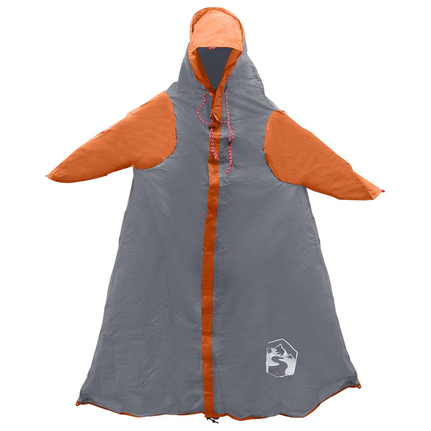 vidaXL 2-in-1 Rain Poncho with Hood Grey and Orange 262 x 126 x 130 cm