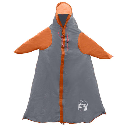 vidaXL 2-in-1 Rain Poncho with Hood Grey and Orange 262 x 126 x 130 cm