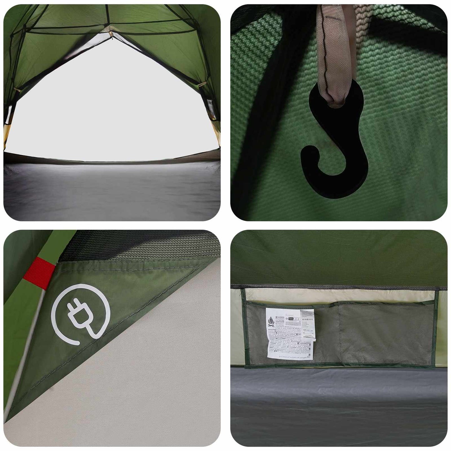 vidaXL Backpacking Tent Green 2-Person 185T Polyester with PU Coating