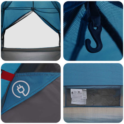 vidaXL Backpacking Tent Blue 2-Person 185T Polyester with PU Coating