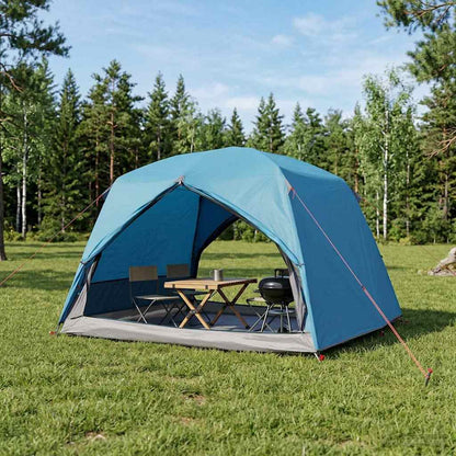 vidaXL Backpacking Tent Blue 2-Person 185T Polyester with PU Coating