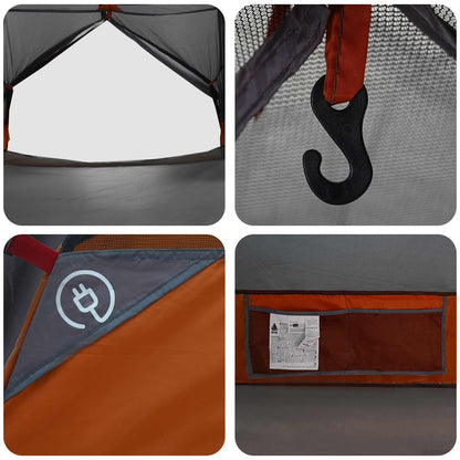 vidaXL Backpacking Tent Grey and Orange 2-Person