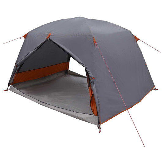 vidaXL Backpacking Tent Grey and Orange 2-Person