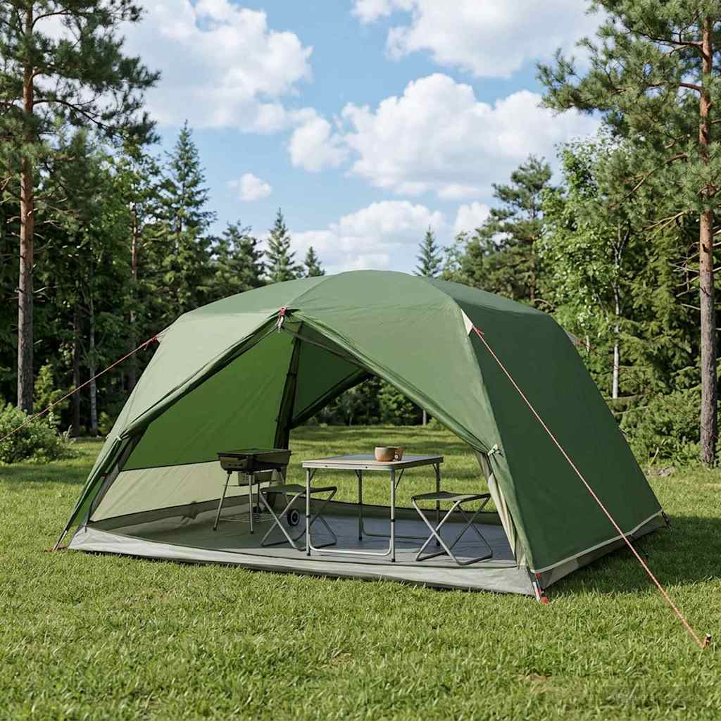 vidaXL Backpacking Tent Green 4-Person 185T Polyester with PU Coating