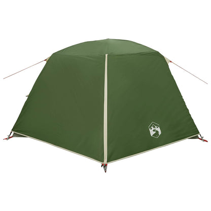 vidaXL Backpacking Tent Green 4-Person 185T Polyester with PU Coating