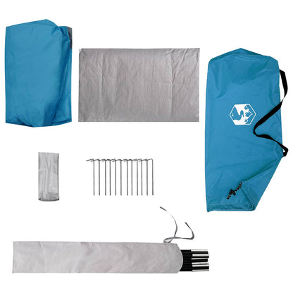 vidaXL Backpacking Tent Blue 4-Person 185T Polyester with PU Coating