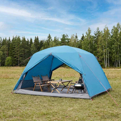 vidaXL Backpacking Tent Blue 4-Person 185T Polyester with PU Coating