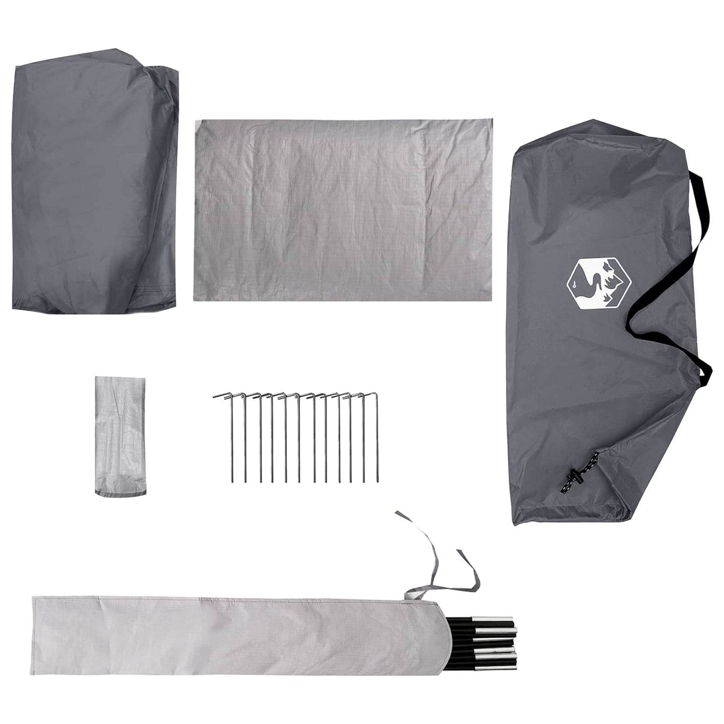vidaXL Backpacking Tent Grey and Orange 4-Person