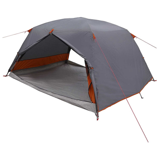 vidaXL Backpacking Tent Grey and Orange 4-Person