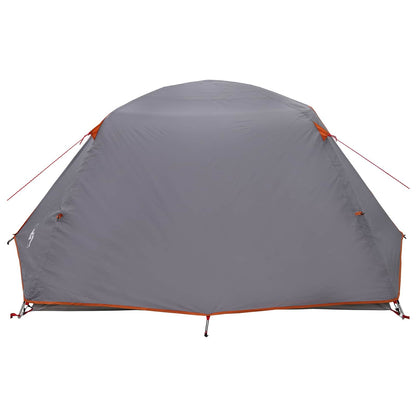 vidaXL Backpacking Tent Grey and Orange 4-Person
