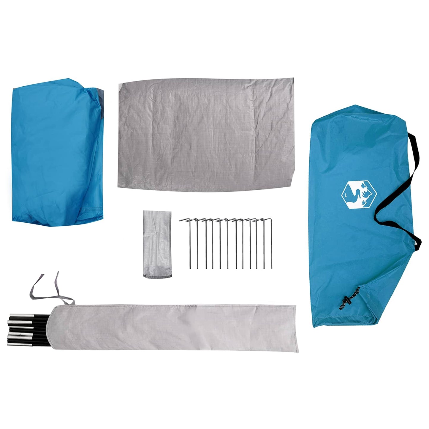 vidaXL Backpacking Tent Blue 222 x 85 x 125 cm