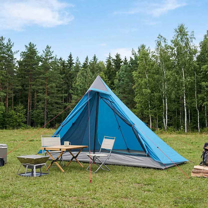 vidaXL Backpacking Tent Blue 222 x 85 x 125 cm