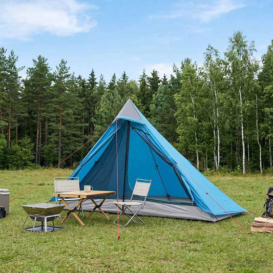 vidaXL Backpacking Tent Blue 222 x 85 x 125 cm
