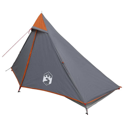 vidaXL Backpacking Tent Grey and Orange 222 x 85 x 125 cm