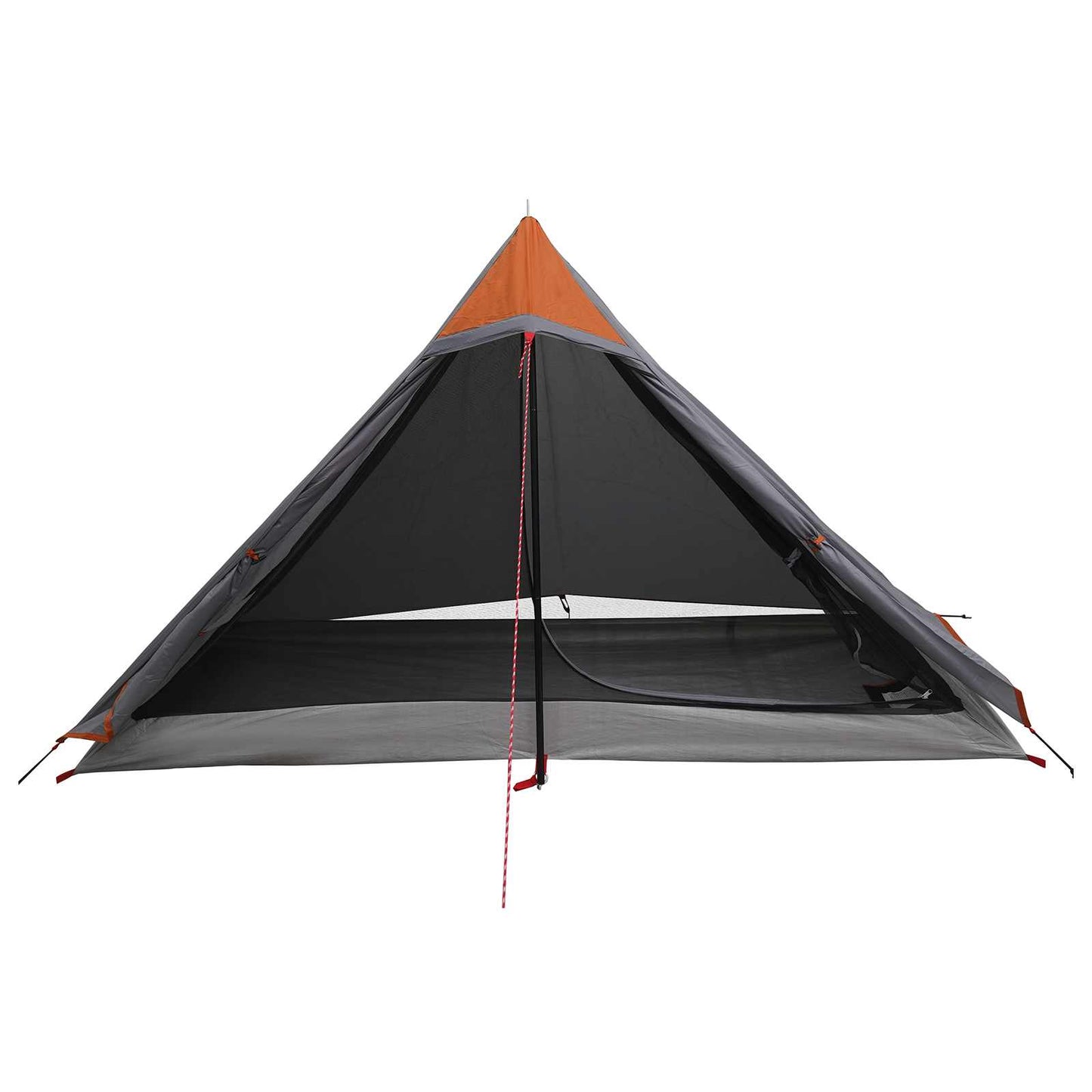 vidaXL Backpacking Tent Grey and Orange 222 x 85 x 125 cm