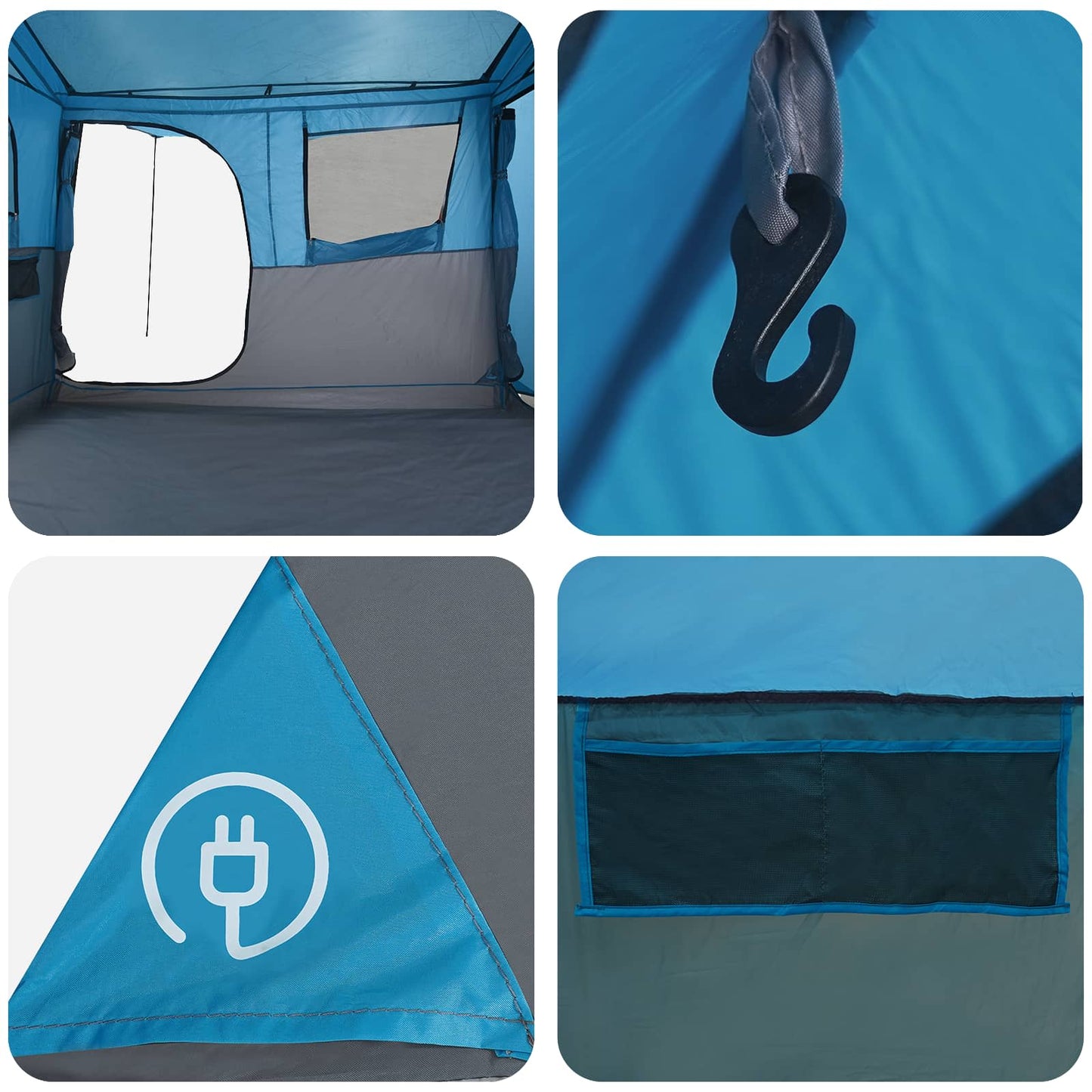vidaXL Tunnel Tent Blue 475 x 220 x 192 cm