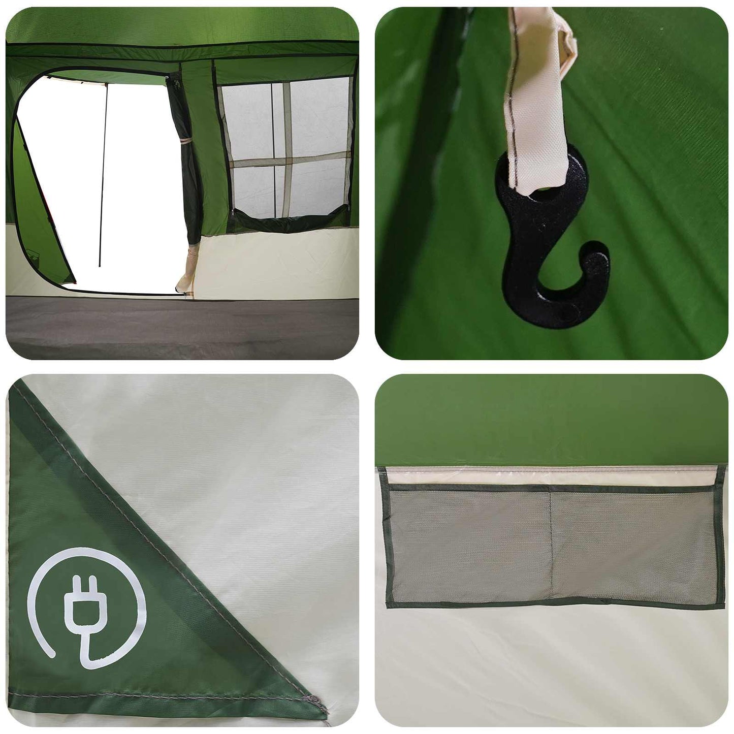 vidaXL Tunnel Tent Green 275 x 240 x 200 cm