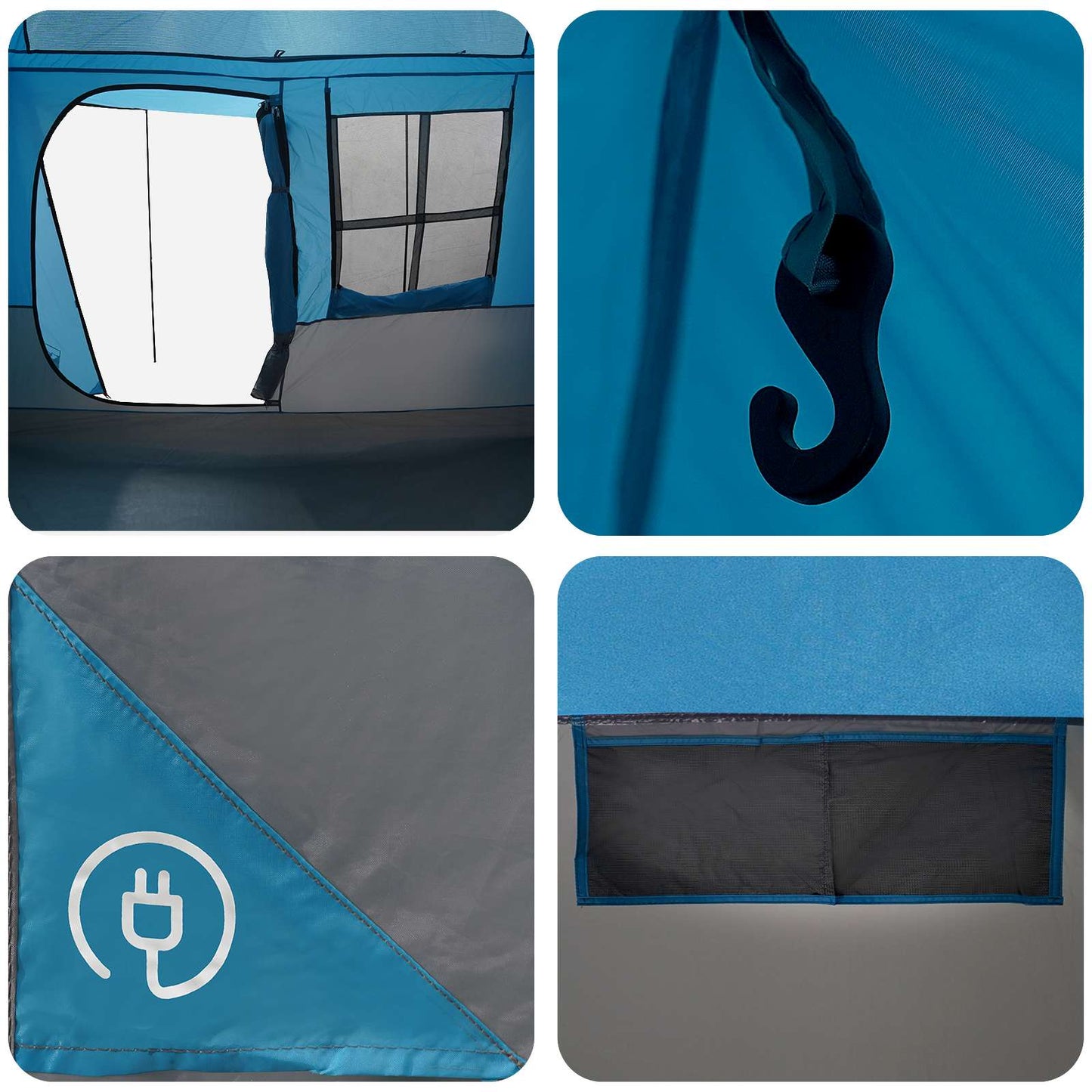 vidaXL Tunnel Tent Blue 275 x 240 x 200 cm