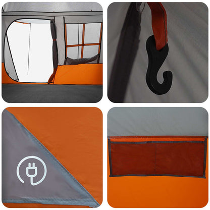 vidaXL Tunnel Tent Grey and Orange 275 x 240 x 200 cm