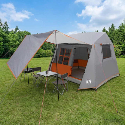 vidaXL Tunnel Tent Grey and Orange 275 x 240 x 200 cm