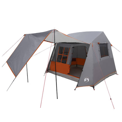 vidaXL Tunnel Tent Grey and Orange 275 x 240 x 200 cm