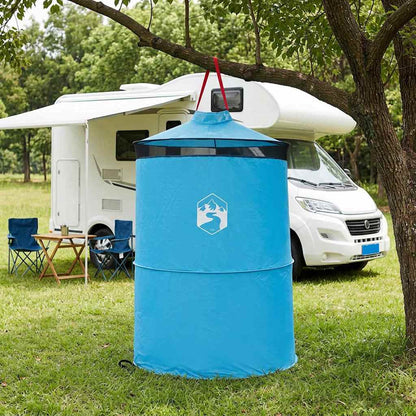 vidaXL Pop-up Toilet Tent with Hanging Rope Blue 97 x 126 cm
