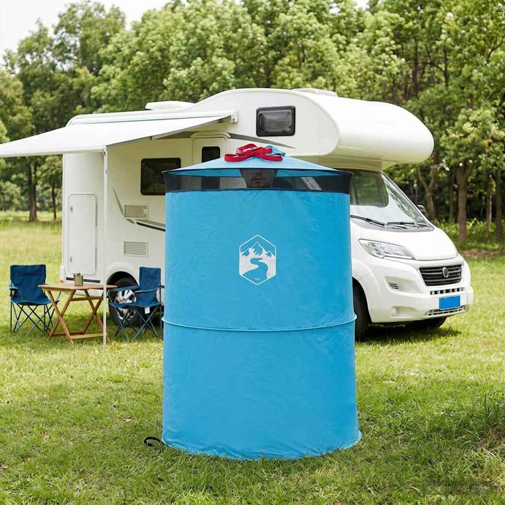 vidaXL Pop-up Toilet Tent with Hanging Rope Blue 97 x 126 cm