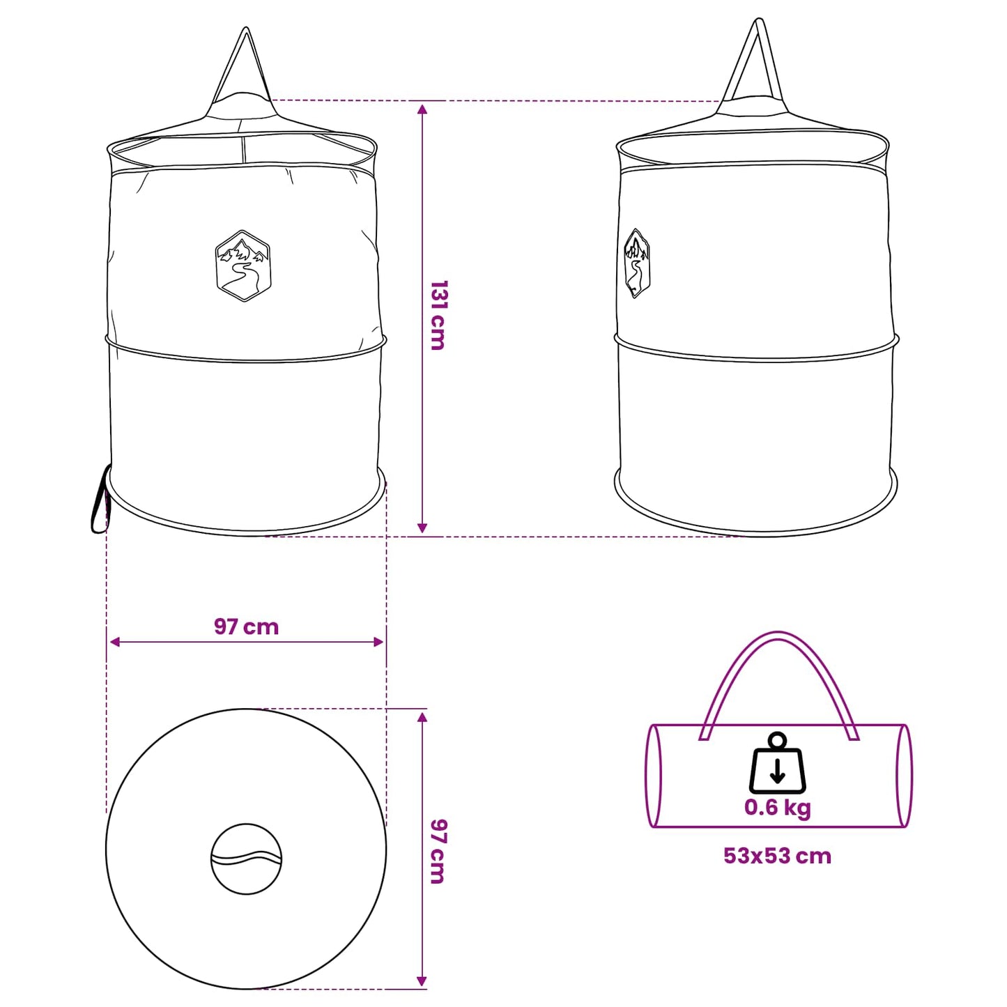 vidaXL Pop-up Toilet Tent with Hanging Rope Blue 97 x 126 cm