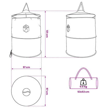 vidaXL Pop-up Toilet Tent with Hanging Rope Grey and Orange