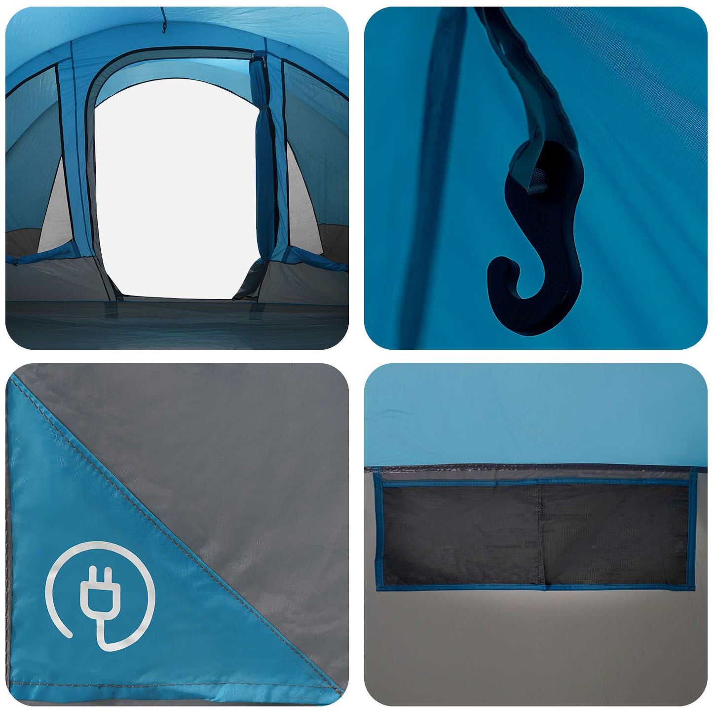 vidaXL Tunnel Tent Blue 560 x 395 x 212 cm