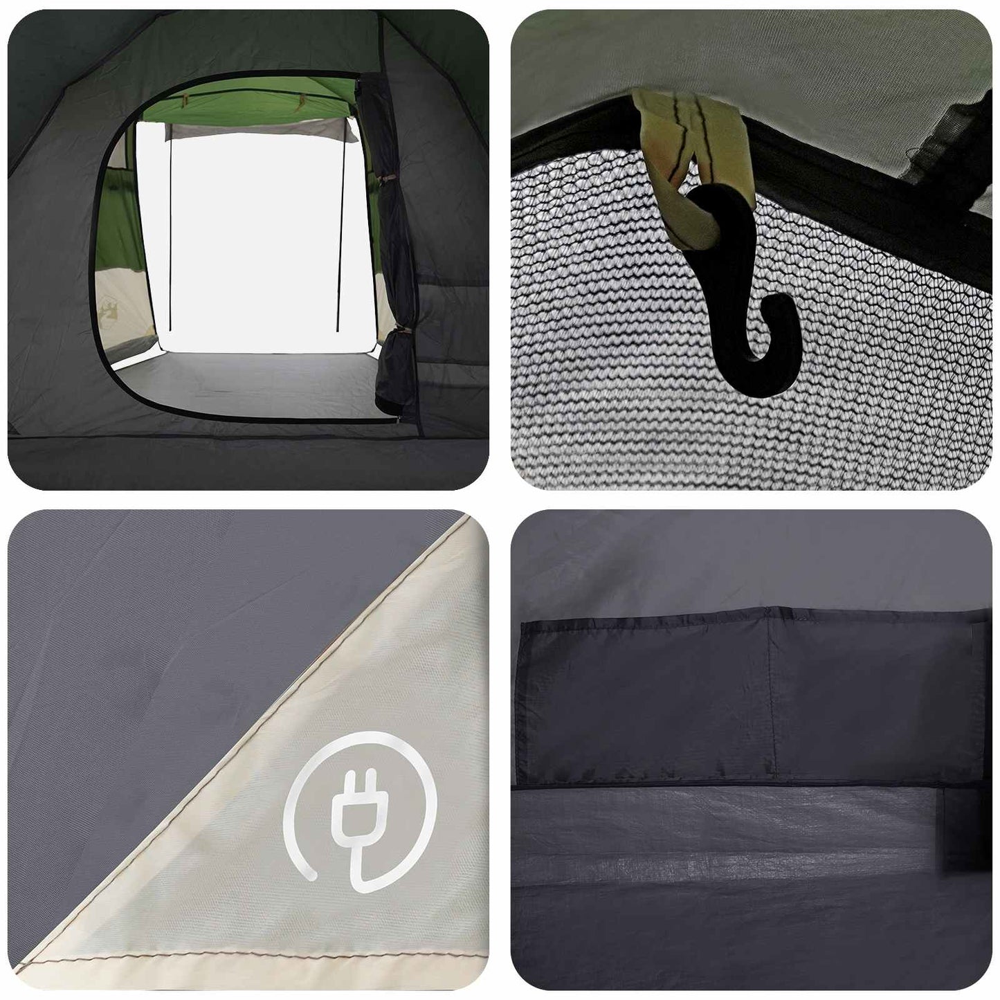vidaXL Tunnel Tent Green 390 x 215 x 152 cm