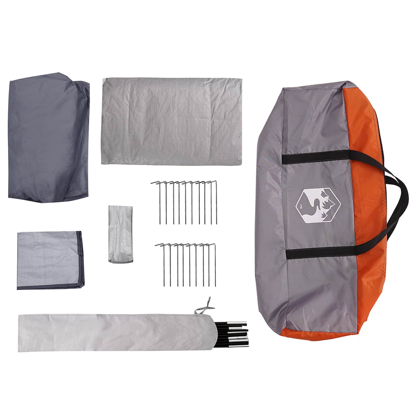 vidaXL Tunnel Tent Grey and Orange 390 x 215 x 152 cm