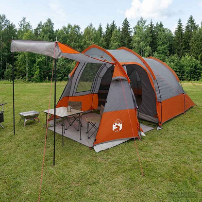 vidaXL Tunnel Tent Grey and Orange 390 x 215 x 152 cm