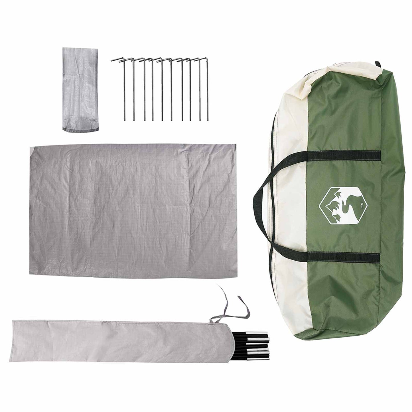 vidaXL Party Tent Green 4-Person 185T Polyester with PU Coating