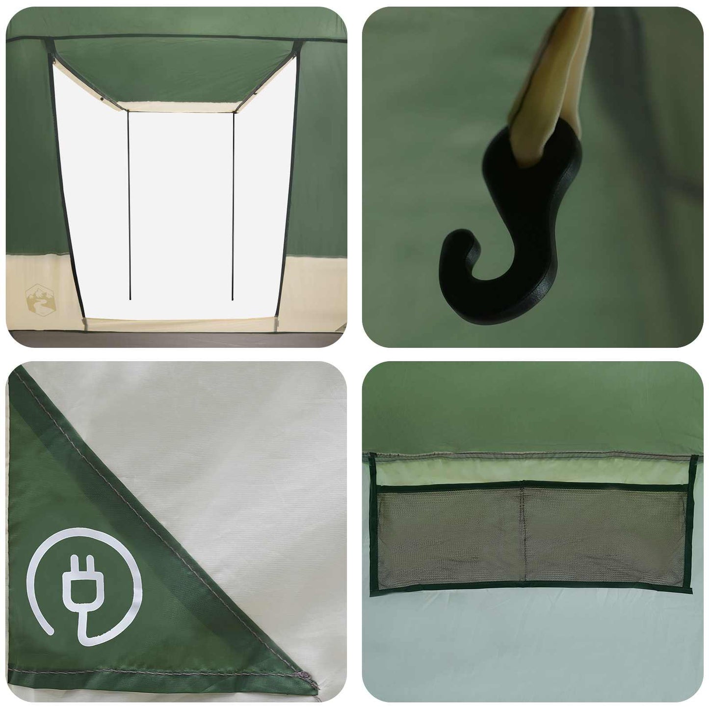 vidaXL Party Tent Green 4-Person 185T Polyester with PU Coating