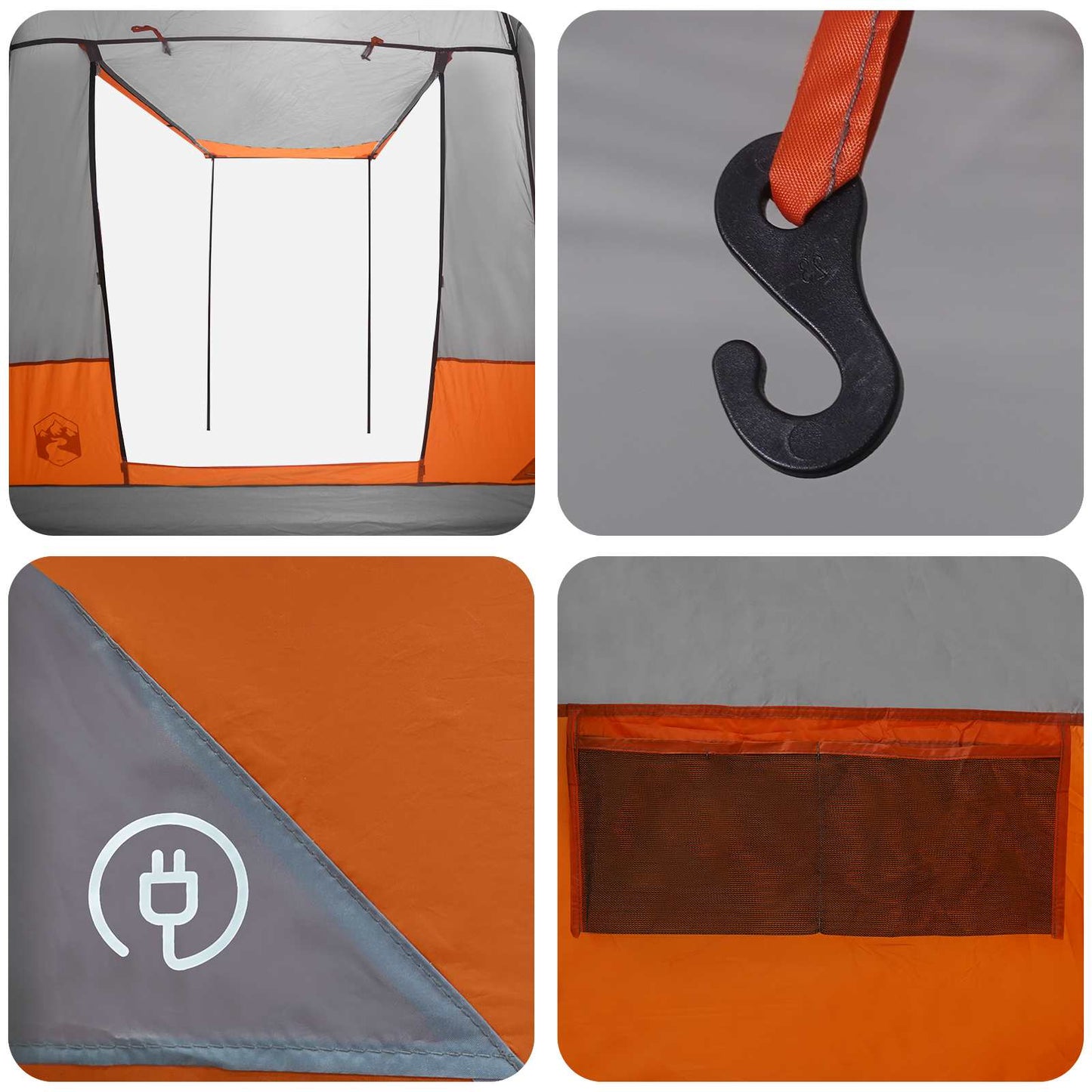 vidaXL Party Tent 4-Person Grey and Orange