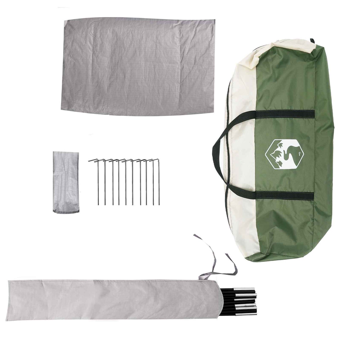vidaXL Party Tent Green 10-Person 185T Polyester with PU Coating