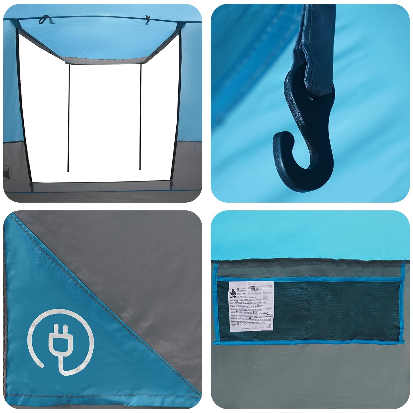 vidaXL Party Tent Blue 10-Person 185T Polyester with PU Coating