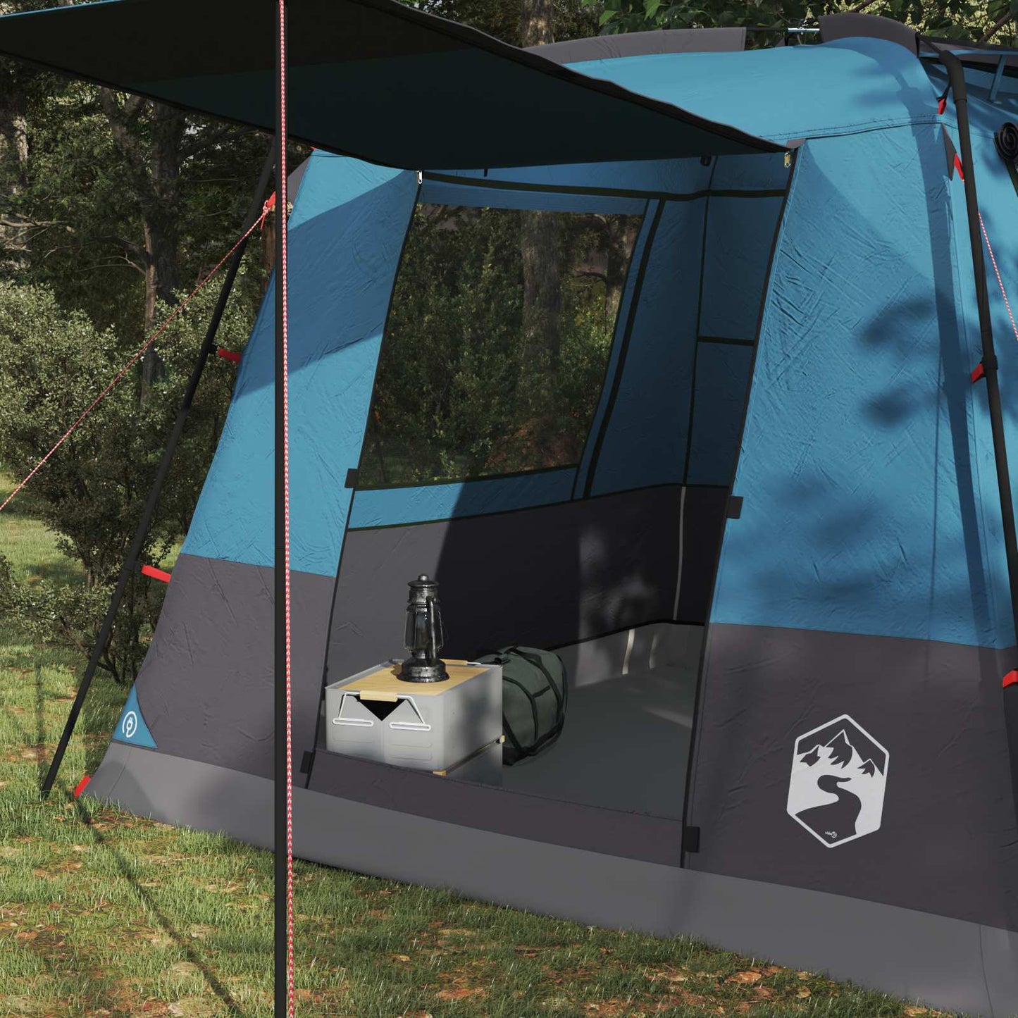 vidaXL Party Tent Blue 10-Person 185T Polyester with PU Coating