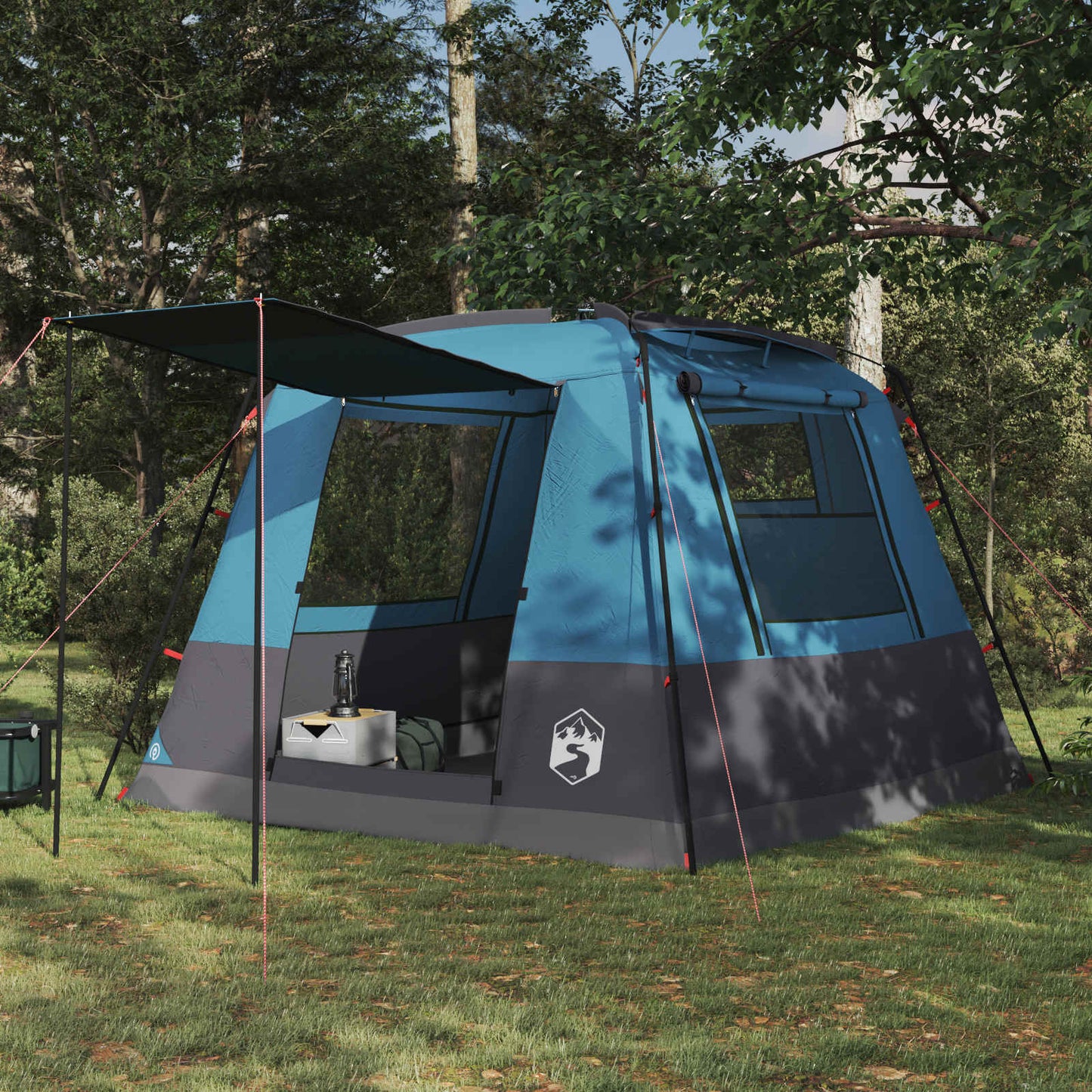 vidaXL Party Tent Blue 10-Person 185T Polyester with PU Coating