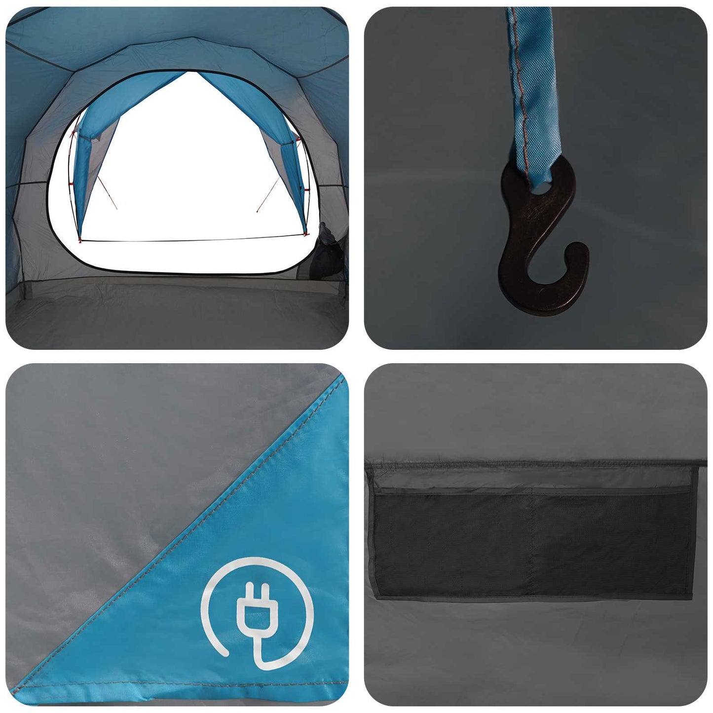 vidaXL Tunnel Tent Blue 382 x 262 x 214 cm