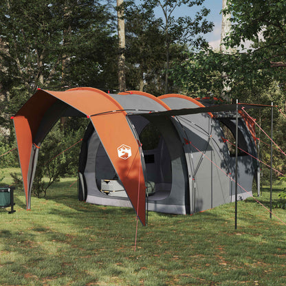 vidaXL Tunnel Tent Grey and Orange 382 x 262 x 214 cm