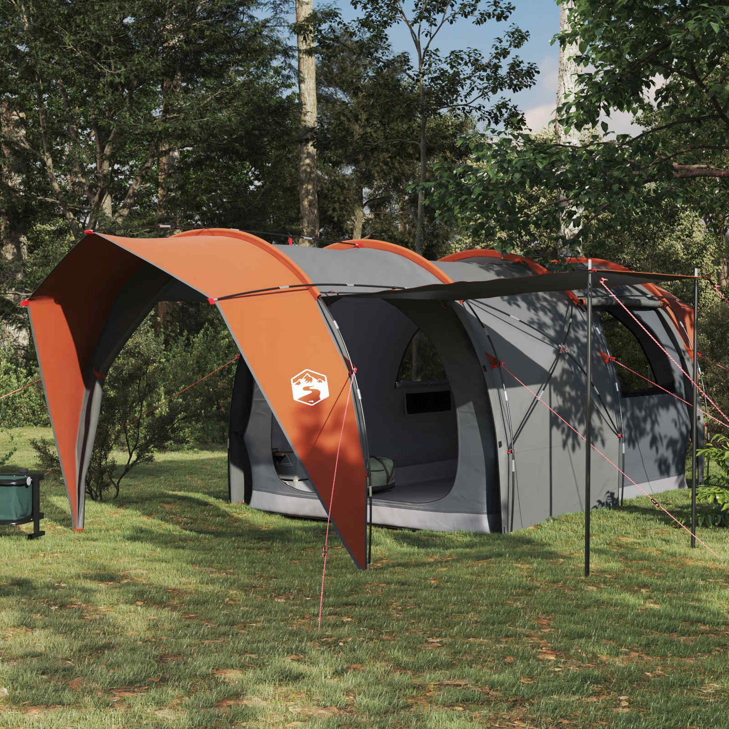 vidaXL Tunnel Tent Grey and Orange 562 x 265 x 216 cm