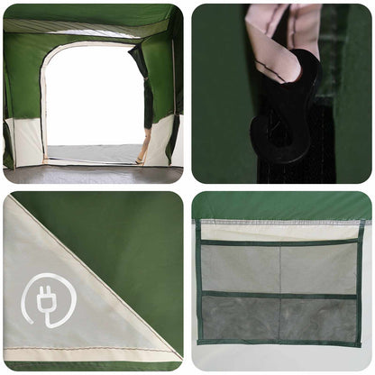 vidaXL Family Tent with Rainfly Water-resistant tunnel Green 18-Person