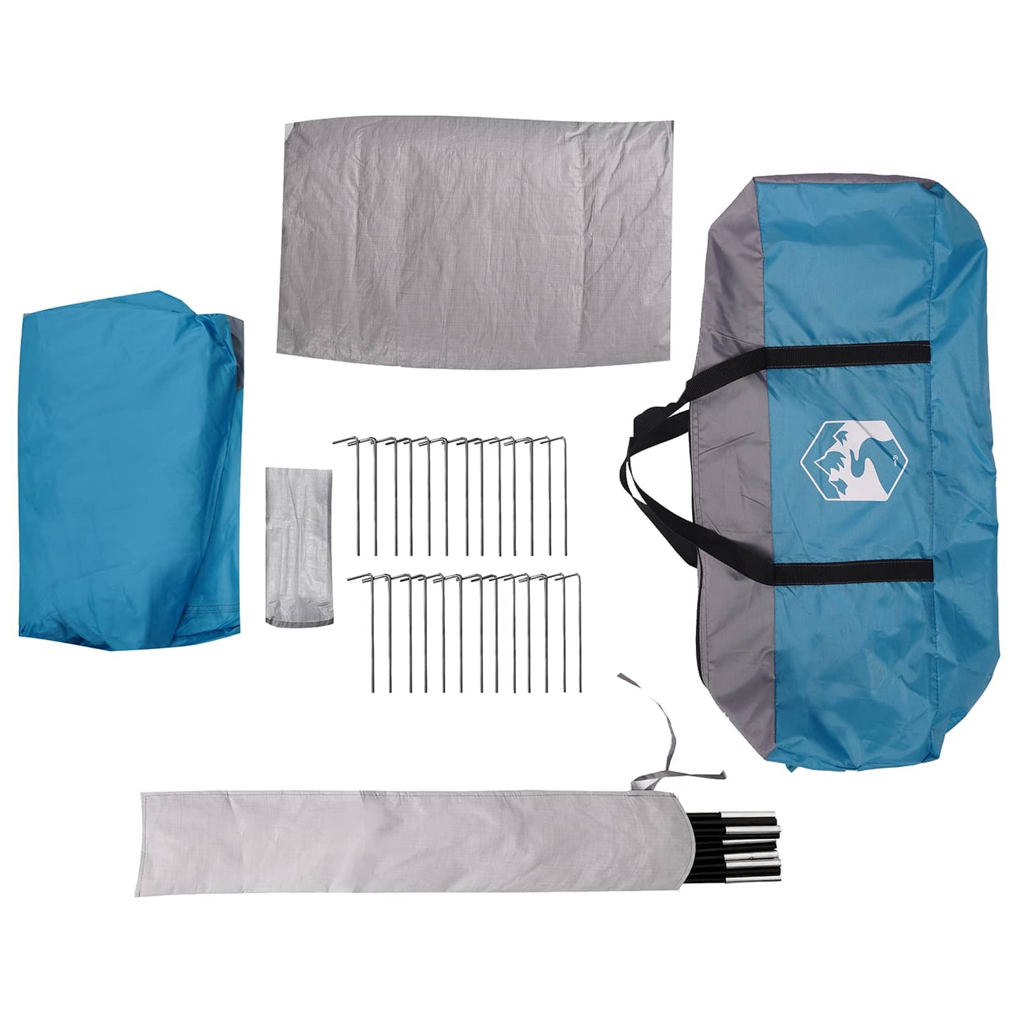 vidaXL Family Tent with Rainfly Water-resistant tunnel Blue 18-Person
