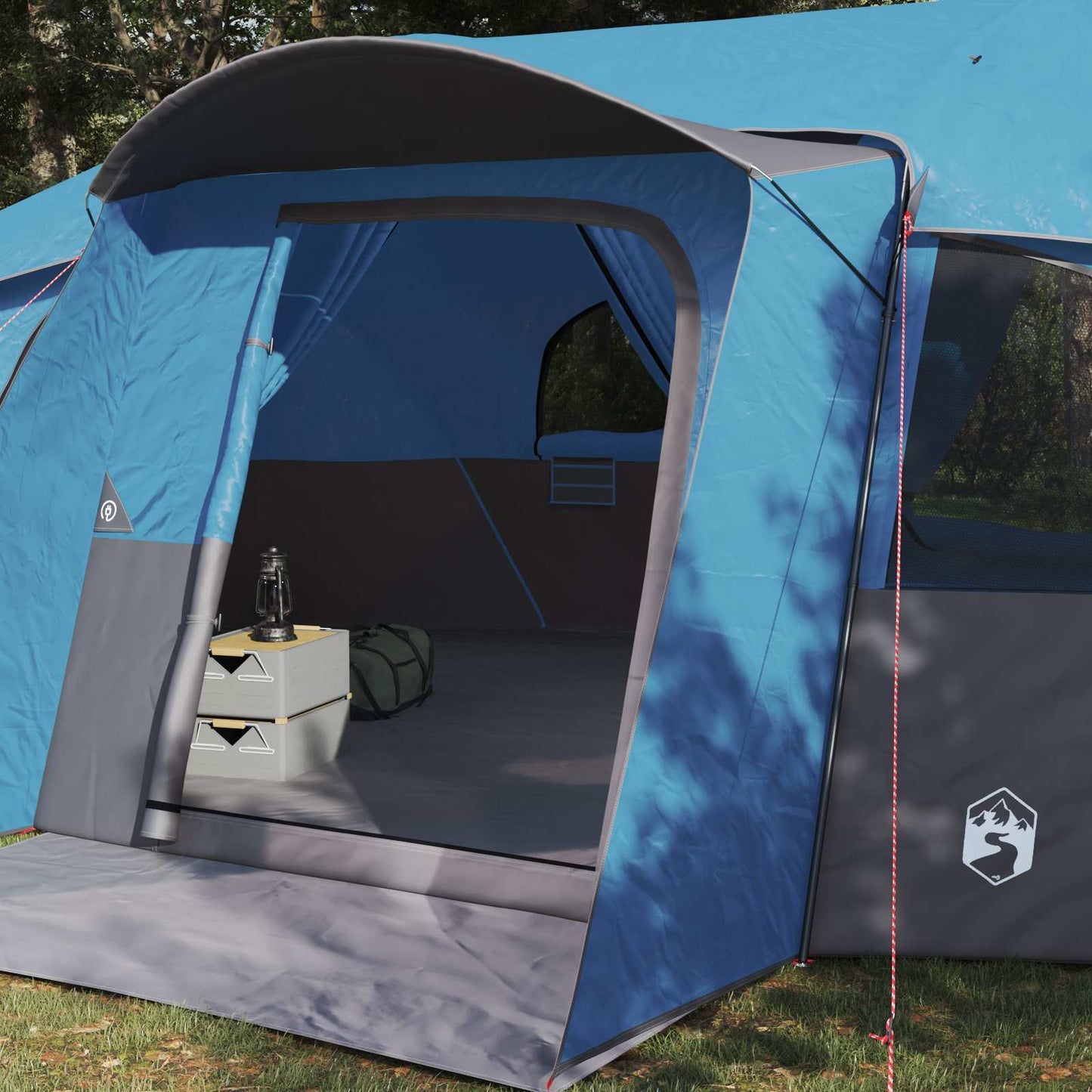 vidaXL Family Tent with Rainfly Water-resistant tunnel Blue 18-Person