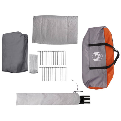 vidaXL Family Tent with Rainfly Water-resistant tunnel Grey and Orange